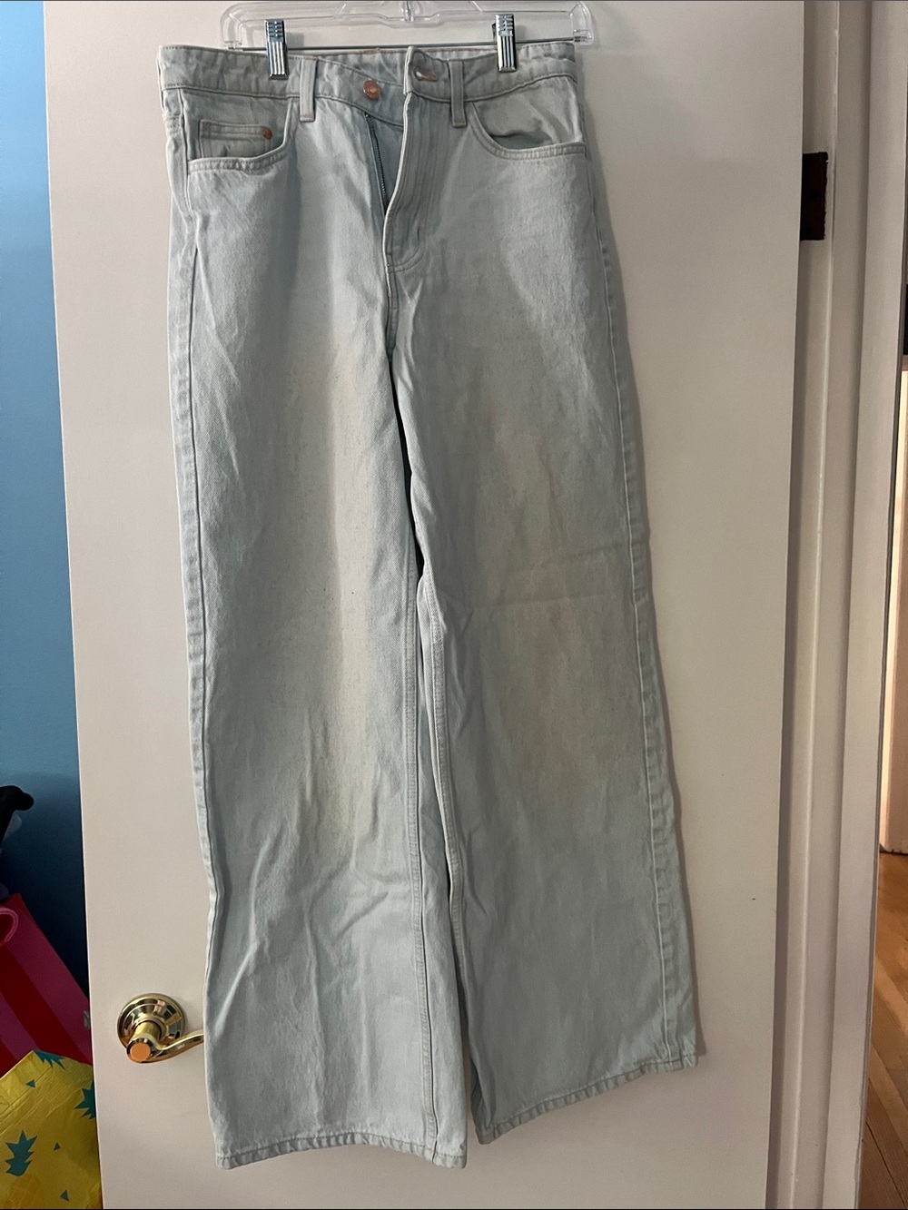 High-Rise Light Blue Wide Leg Jeans for Women